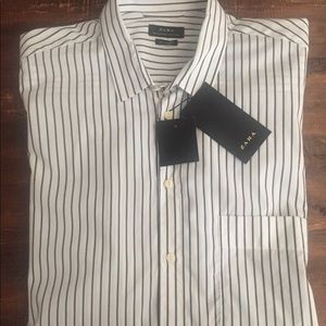 Zara man striped relaxed fit long sleeve shirt M
